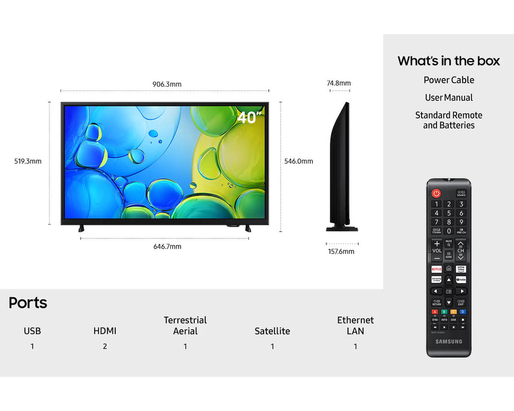 Samsung F6000 40" FHD Smart TV – Schwarz | UE40F6000FKXXU