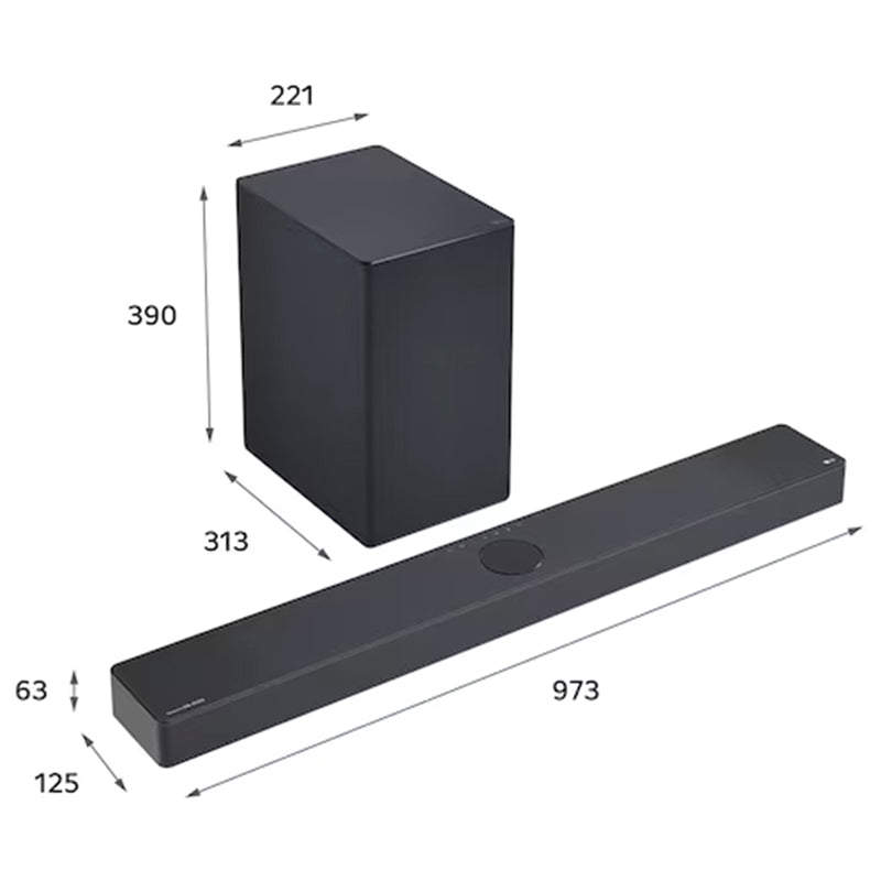 LG 3.1.3CH Soundbar mit Subwoofer - Schwarz | USC9S.DGBRLLM