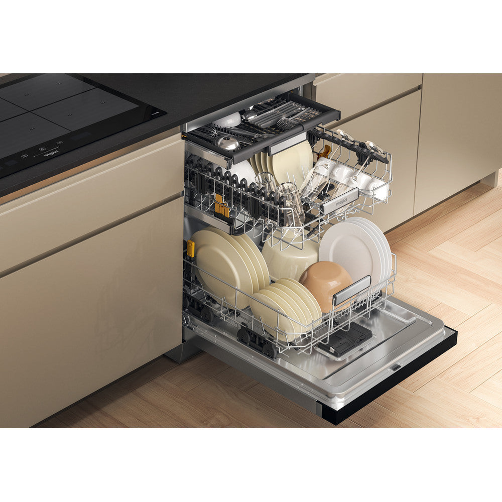 Whirlpool 60CM freistehend Standard Geschirrspüler - Inox | W7FHS51XUK