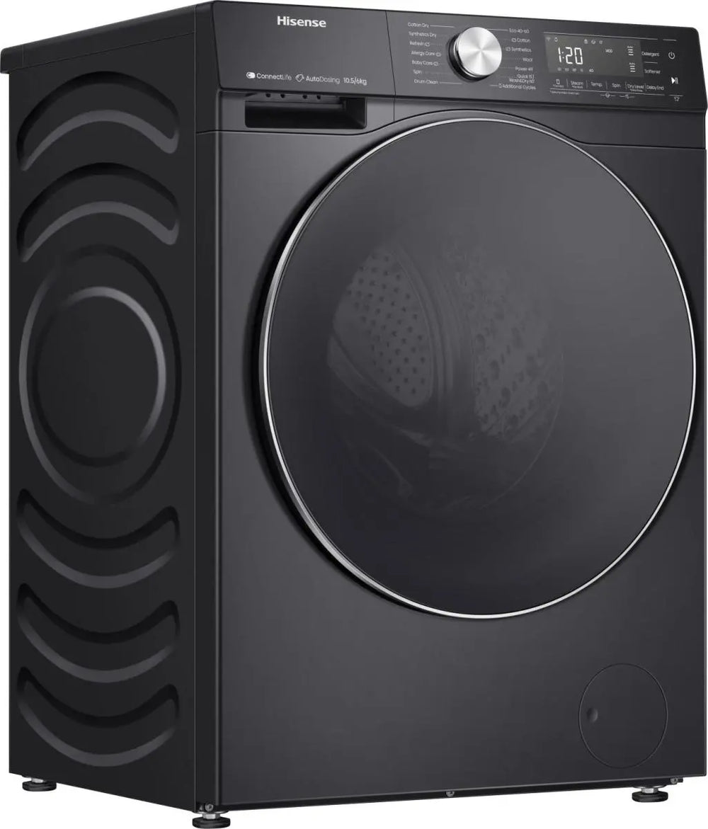 Hisense 5S Serie 10,5kg/6kg 1400 U/Min Waschtrockner, freistehend – Schwarz | WD5S1045BB