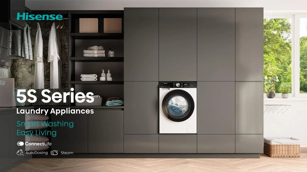 Hisense 5S Serie 10,5kg/6kg 1400 U/Min Waschtrockner, freistehend – Schwarz | WD5S1045BB