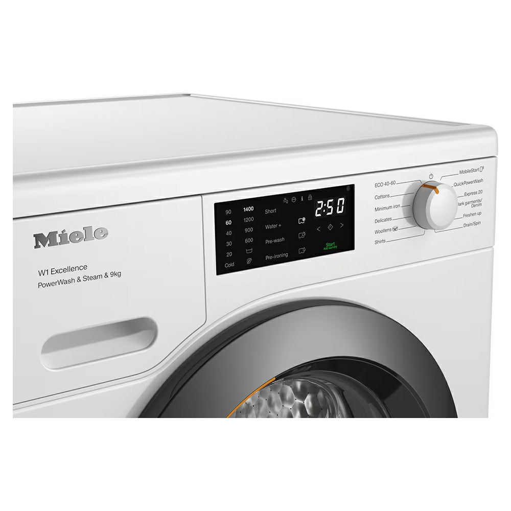 Miele W1 PWash & Steam 9KG 1400RPM freistehend Waschmaschine - Lotus Weiß | WED 385