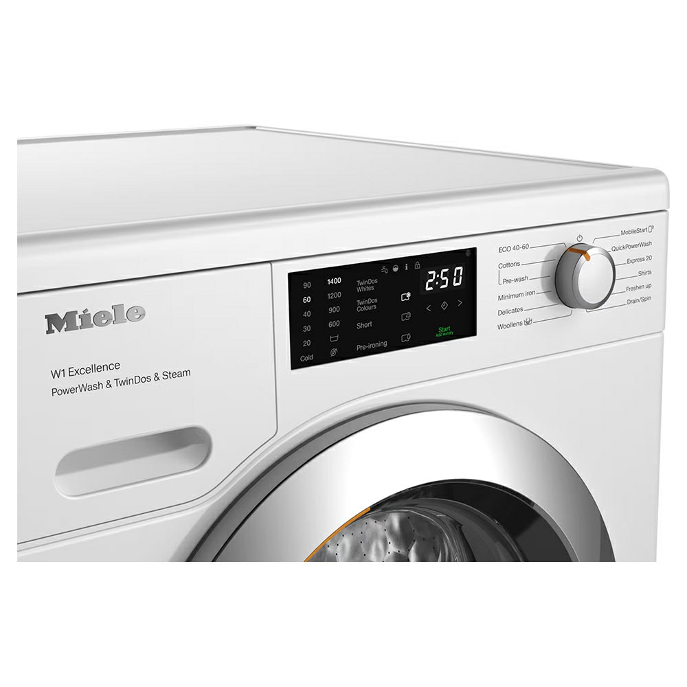 Miele PWash & TDos & Steam 9KG 1400RPM freistehend Waschmaschine - Lotus Weiß | WEG885 WCS