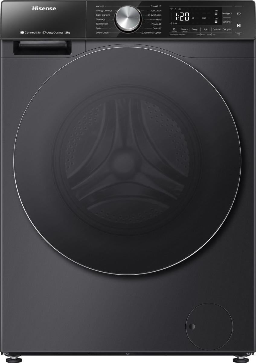 Hisense 5S Serie 12kg 1400 U/Min Waschmaschine, freistehend – Schwarz | WF5S1245BB