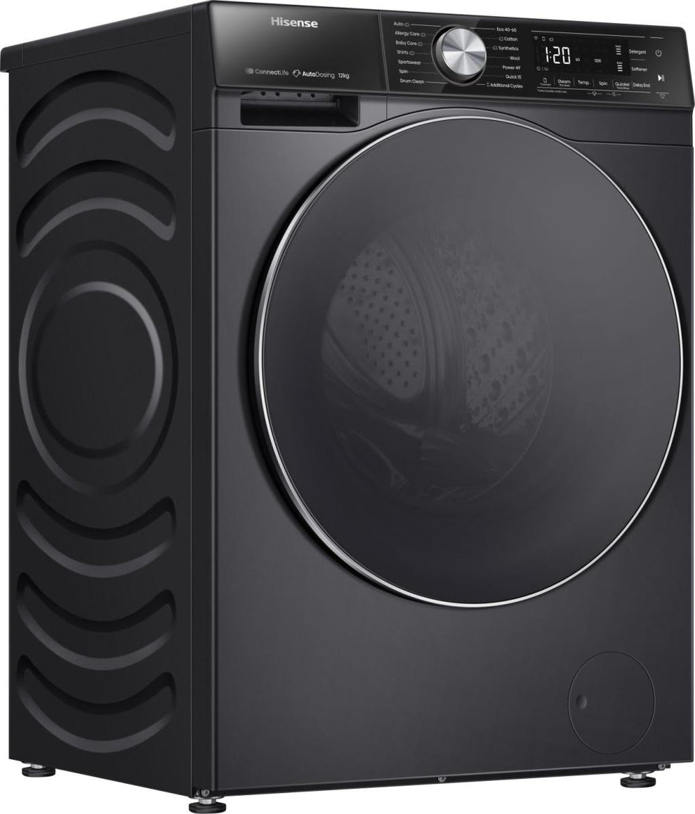 Hisense 5S Serie 12kg 1400 U/Min Waschmaschine, freistehend – Schwarz | WF5S1245BB