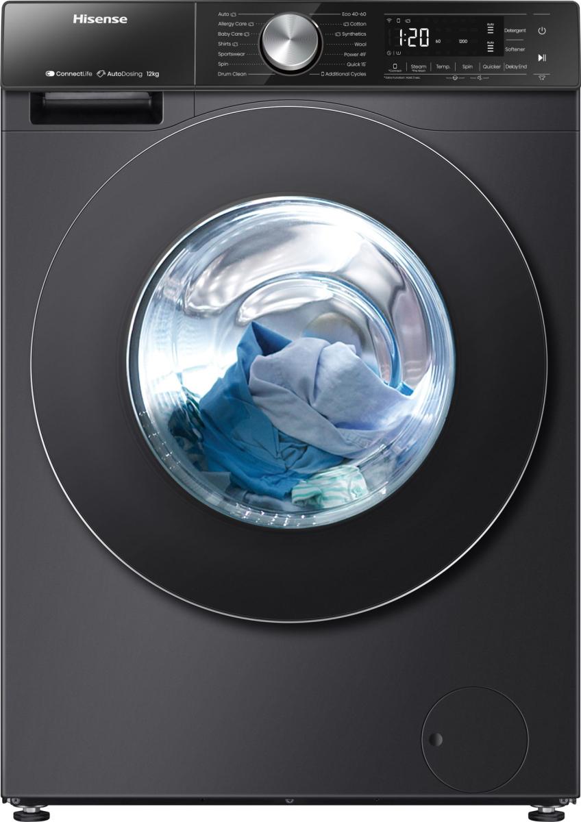 Hisense 5S Serie 12kg 1400 U/Min Waschmaschine, freistehend – Schwarz | WF5S1245BB