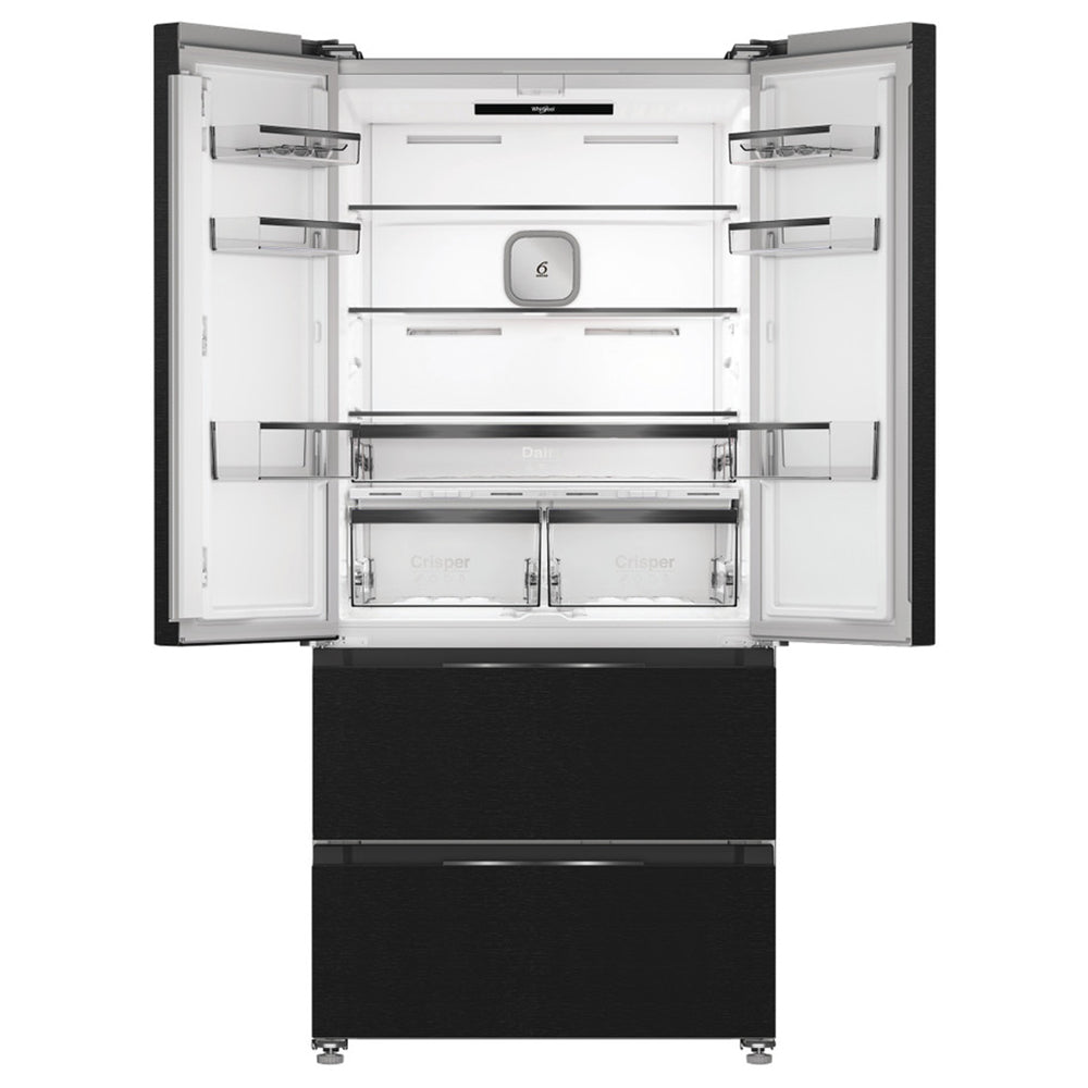 Whirlpool 510L freistehend American Kühl-Gefrierkombination - Schwarz & Inox | WHG26513XK4UK