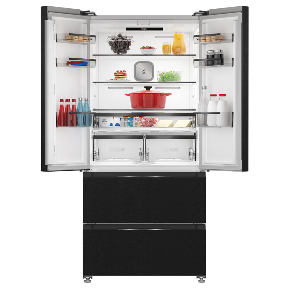 Whirlpool 510L freistehend American Kühl-Gefrierkombination - Schwarz & Inox | WHG26513XK4UK