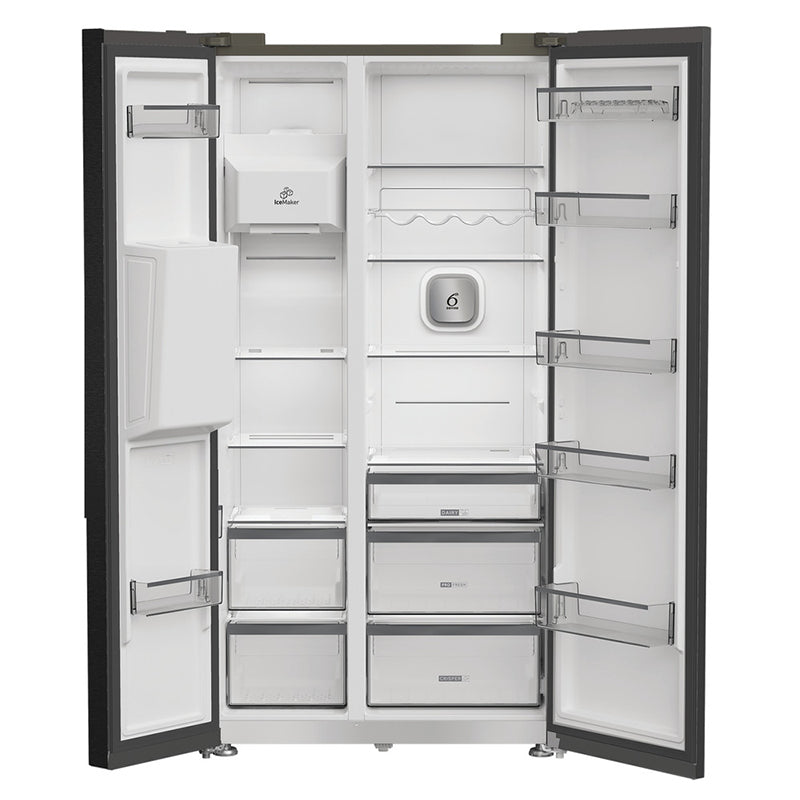 Whirlpool 571L freistehend American Style Kühl-Gefrierkombination - Inox | WHG26574WXK5UK
