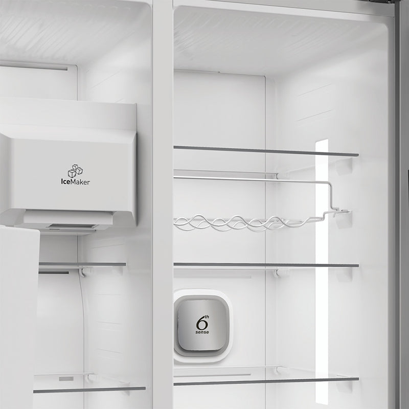 Whirlpool 571L freistehend American Style Kühl-Gefrierkombination - Inox | WHG26574WXK5UK