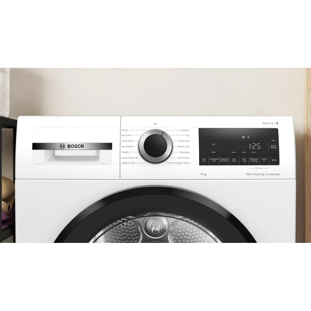 Bosch Series 6 9KG freistehend Heat Pump Wäschetrockner - Weiß | WQG24500GB