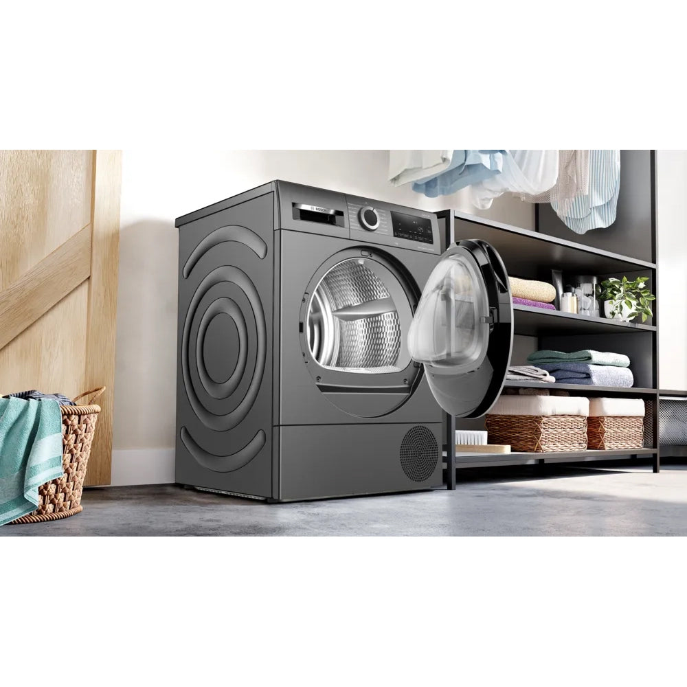 Bosch Series 6 9KG Heat Pump Wäschetrockner - Cast Iron Grau | WQG245R1GB