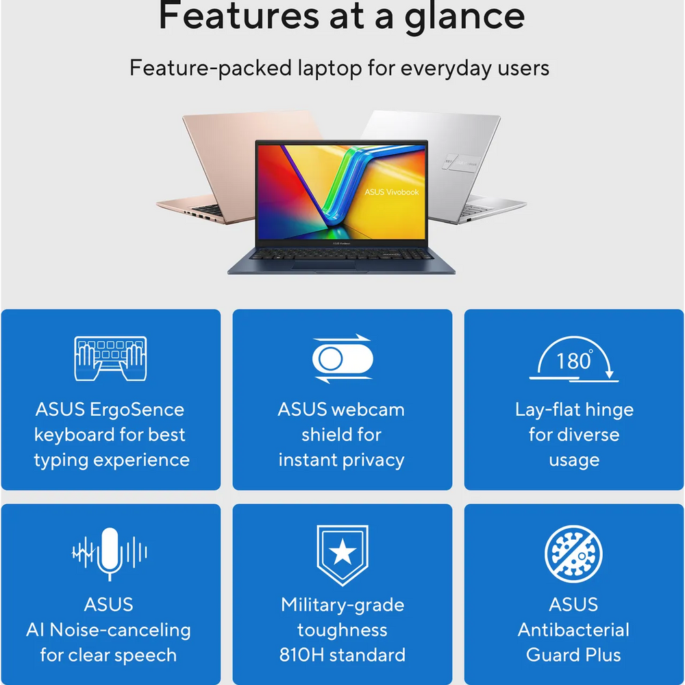 Asus Vivobook 15 Intel Core 7 15,6" 16GB/1TB Laptop – Silber | X1504VA-BQ3782W
