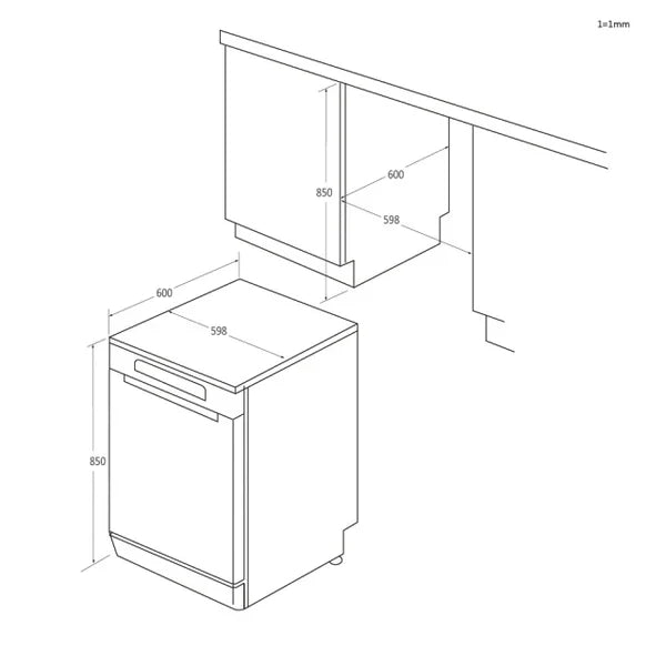 Haier I-Pro Shine Series 7 60CM freistehend Standard Geschirrspüler - Anthracite | XF4A4M4PDA-80