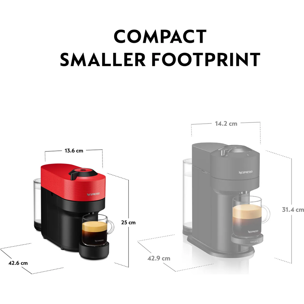 Krups Nespresso Vertuo Pop Pod Kaffeemaschine - Rot | XN920540