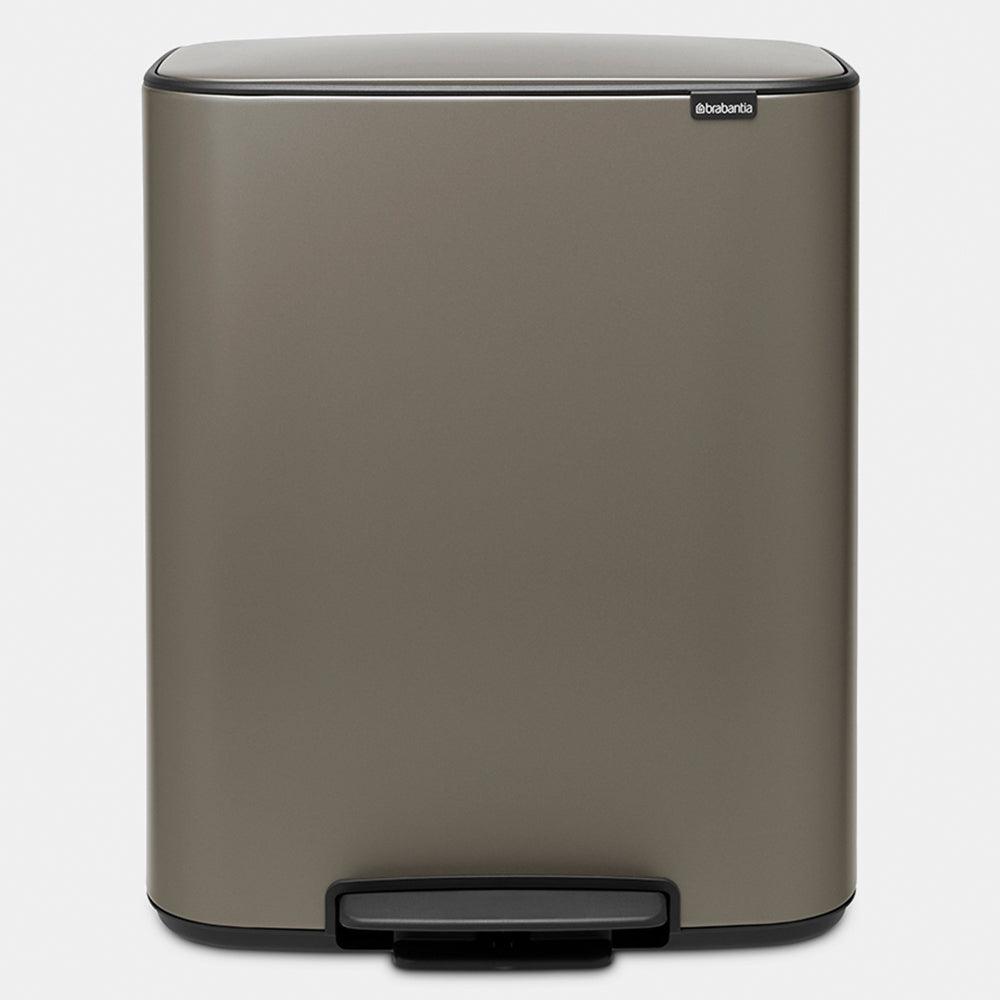 Brabantia 60L 2 Compartment Bo Pedal Bin - Platinum | 211546
