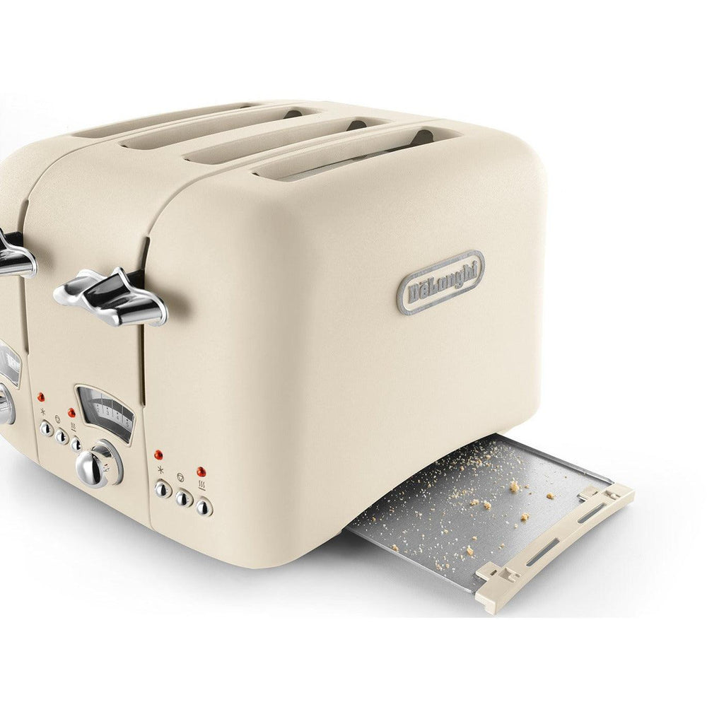 DeLonghi Argento Flora 1800W 4 Slice Toaster - Beige | CT04.BG