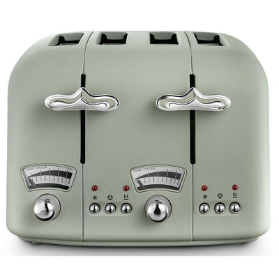 DeLonghi Argento Flora 1800W 4 Slice Toaster - Grün | CT04.GR