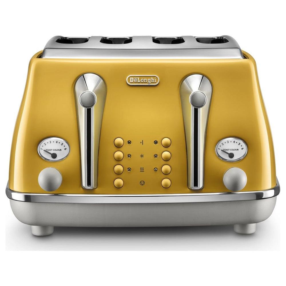 DeLonghi Icona 1800W 4 Slice Toaster - Yellow | CTOC4003.Y