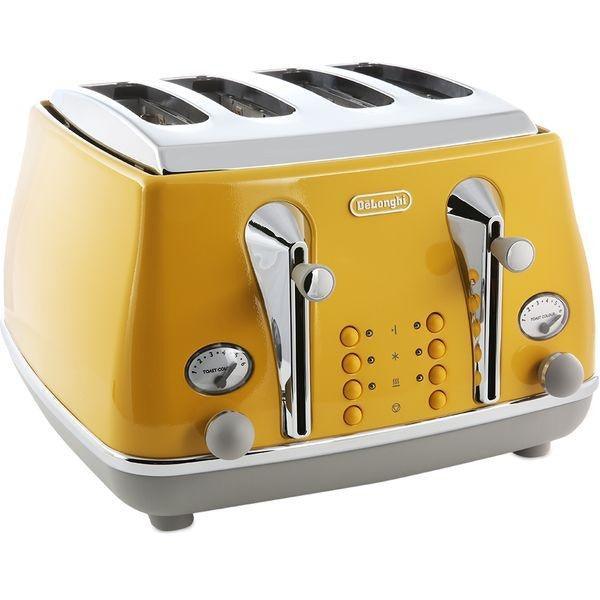 DeLonghi Icona 1800W 4 Slice Toaster - Yellow | CTOC4003.Y