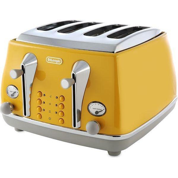 DeLonghi Icona 1800W 4 Slice Toaster - Yellow | CTOC4003.Y