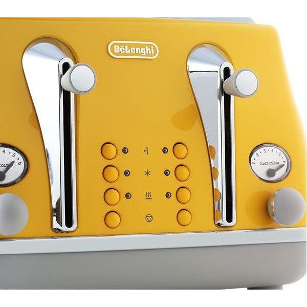 DeLonghi Icona 1800W 4 Slice Toaster - Yellow | CTOC4003.Y