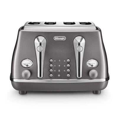 DeLonghi Icona Metallics 1800W 4 Slice Toaster - Grau | CTOT4003.GY