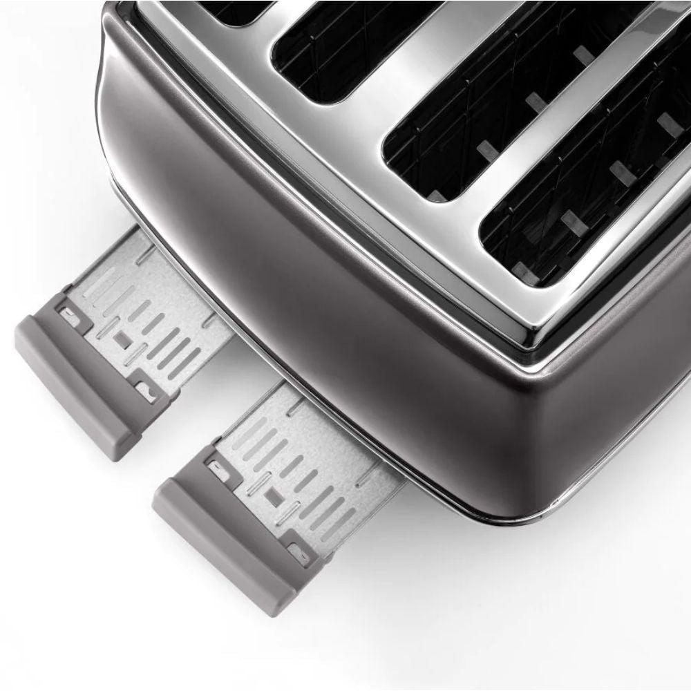DeLonghi Icona Metallics 1800W 4 Slice Toaster - Grau | CTOT4003.GY