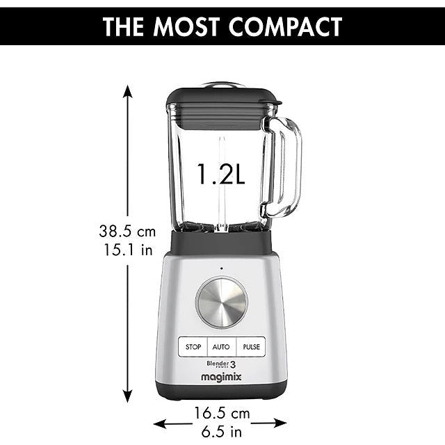 Magimix Standmixer Power 3 1000W Compact Standmixer - Matte Chrome | 11641