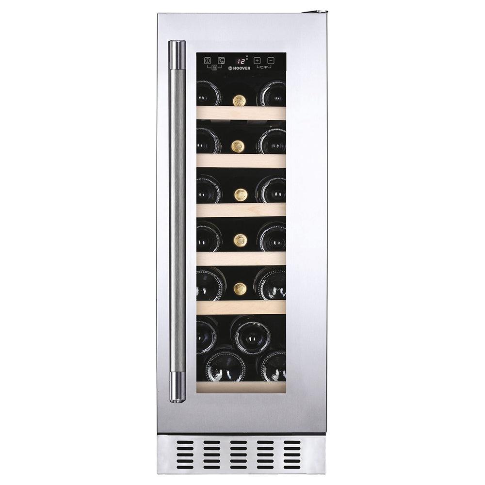 Hoover Weinkühlschrank für 19 Flaschen, freistehend – Edelstahl | HWCB 30 UKSSM