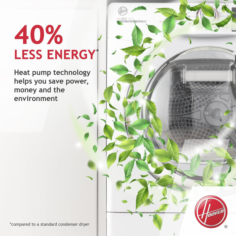 Hoover Dynamic H-Dry 300 9KG freistehend Heat Pump Wäschetrockner - Weiß | HLEH9A2DE-80