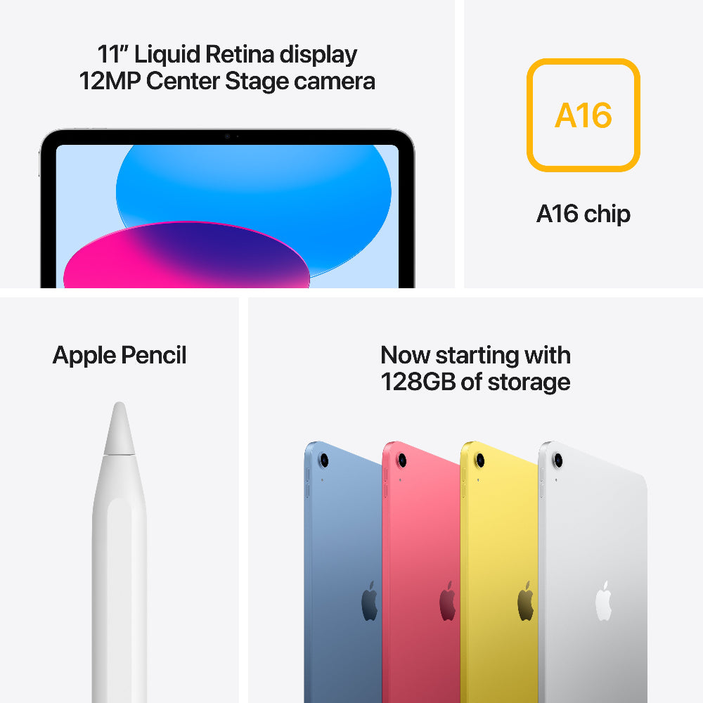 Apple iPad A16 11" 128GB Wi-Fi Tablet - Silber | MD3Y4KN/A