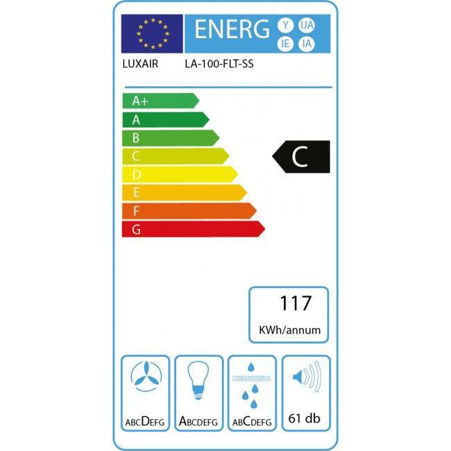 Luxair 100cm Flat Chimney Dunstabzugshaube - Edelstahl | LA-100-FLT-SS