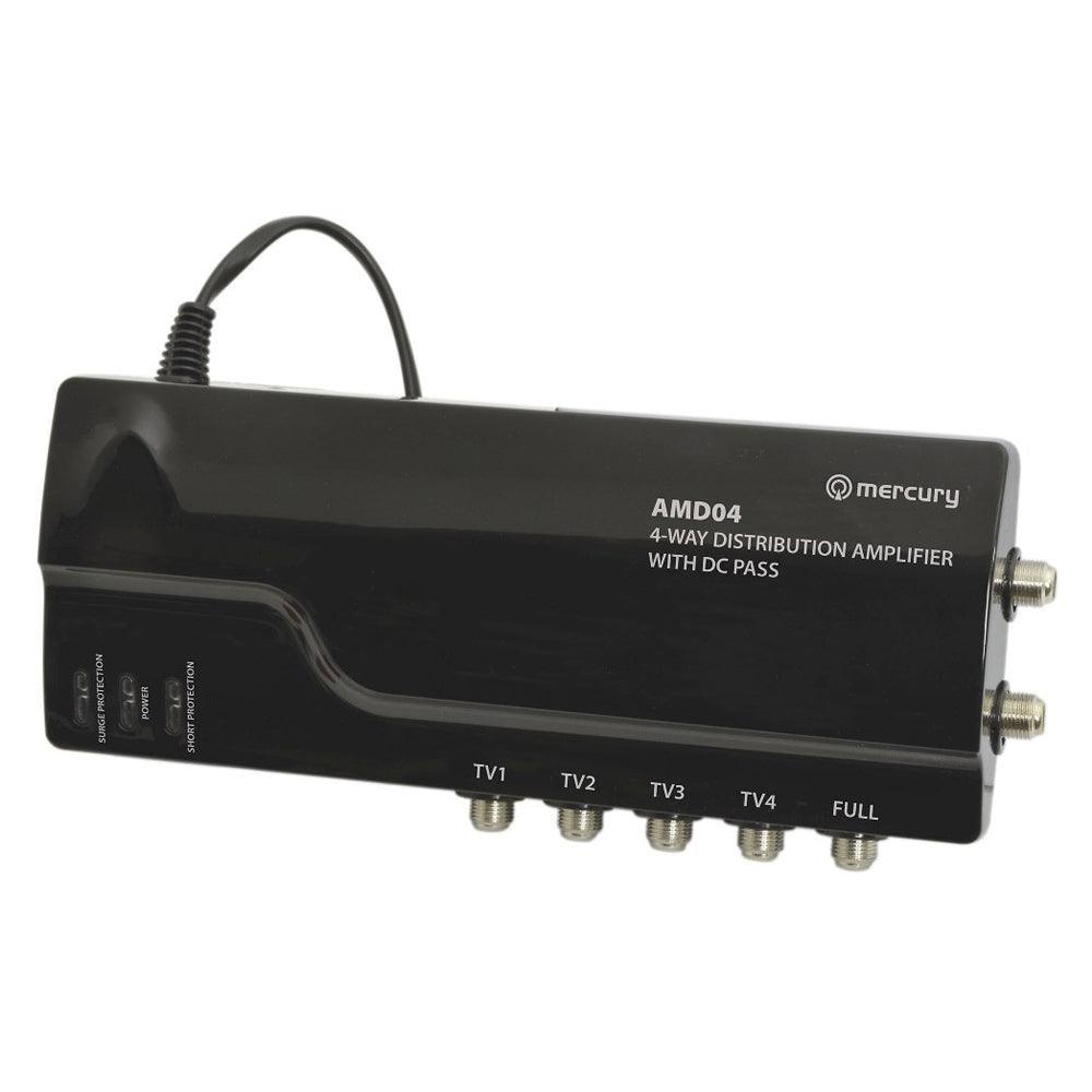 Mercury 4-Way Distribution Amplifier with DC Pass - Black | 130031