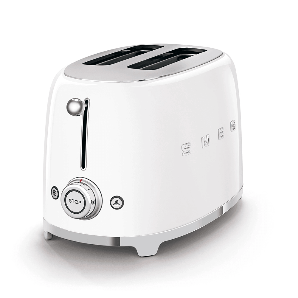 Smeg 950W 2 Slice Toaster - Weiß | TSF01WHUK